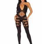 Leg Avenue Illusion halter bodystocking Black O/S