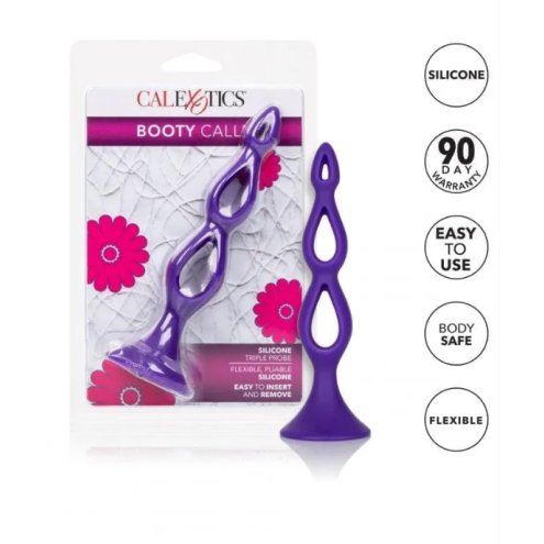 Тройная полая анальная пробка CalExotics Booty Call Silicone Tripl Probe Purple