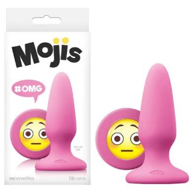 Силіконова анальна пробка із кристалом у вигляді смайлика NS Novelties Mojis Plug #OMG Medium