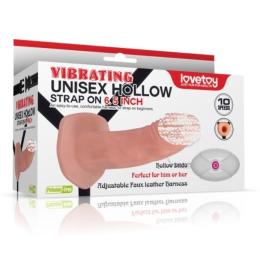 Полый страпон Vibrating Unisex Strap On для пары с пультом управления