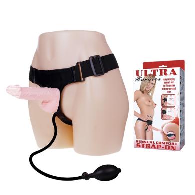 Страпон с подкачкой Strap-On with Pump Pink для женщин 