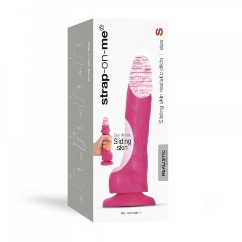 Реалистичный фаллоимитатор Strap-On-Me Sliding Skin Realistic Dildo Fuchsia - Size S