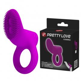 Насадка із вібрацією Pretty Love Cobra Penis Ring Vibrating Purple - 1