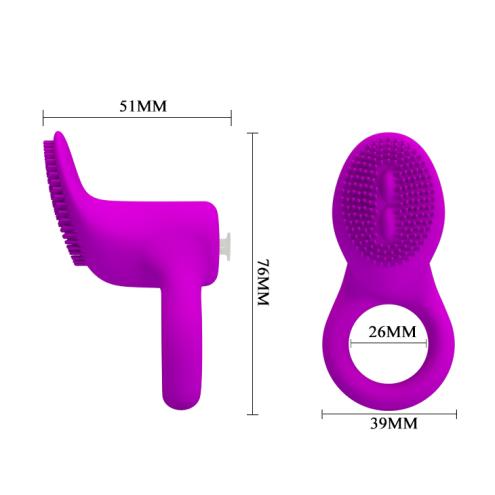 Насадка с вибрацией Pretty Love Cobra Penis Ring Vibrating Purple