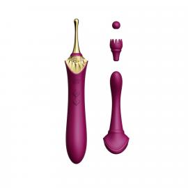 Вагинально-клиторальный вибратор Zalo — Bess Velvet Purple - 1
