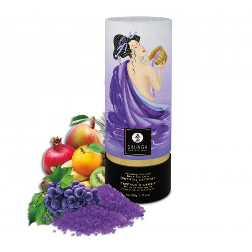 Пенящаяся соль для ванны Shunga Dead Sea salt Oriental Crystals — Exotic Fruits, 500 г