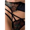 Комплект белья FLORIS SET black L/XL - Passion Exclusive: лиф, трусики, пояс для чулок