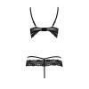 Комплект белья SARIA SET OpenBra black S/M - Passion Exclusive: стрэпы: открытый лиф, стринги