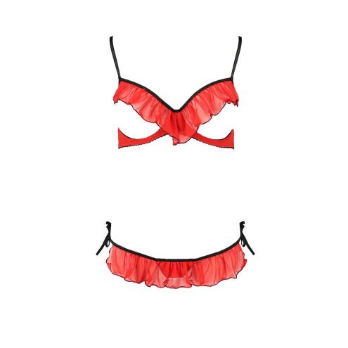 Комплект білизни CHERRY SET OpenBra red S/M - Passion Exclusive