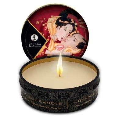 Массажная свеча Shunga MINI MASSAGE CANDLE - Sparkling Strawberry Wine