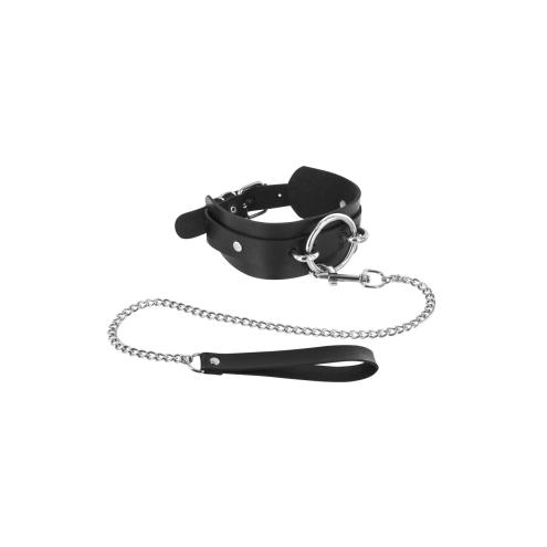 Ошейник с большим кольцом и с поводком Fetish Tentation Ring and Leash