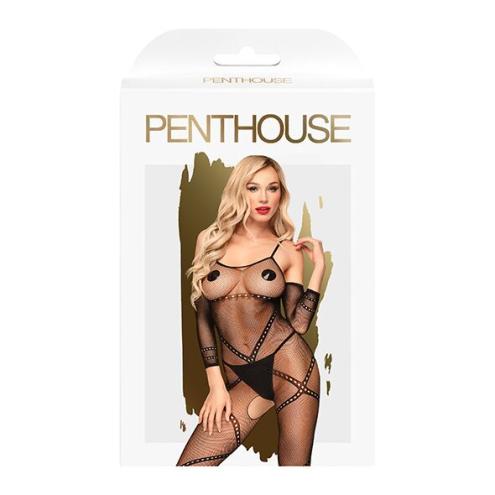 Бодистокинг с контрастным узором Penthouse - Under Arrest Black XL