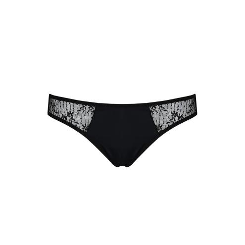 Трусики-слипы с кружевной сеточкой Dina Thong black S/M - Passion