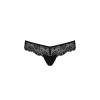 Мереживні трусики з атласним бантиком Naja Thong black L/XL - Passion