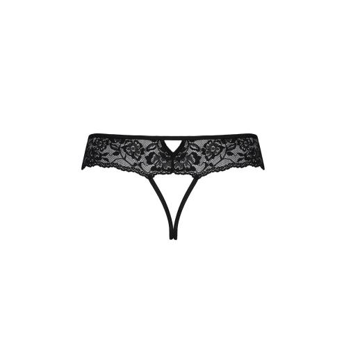 Кружевные стринги с доступом Senia Thong black XXL/XXXL - Passion