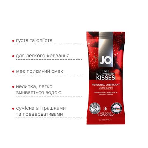 Набор лубрикантов Foil Display Box – JO H2O Lubricant – Strawberry – 12 x 10ml