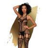 Бодистокинг Penthouse Fancy Me XL Black, открытый доступ, фантазийный рисунок, имитация чулок