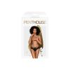 Трусики-бразилиана Penthouse Adore Me L/XL Black, цветочное кружево, тонкие ремешки, бантики