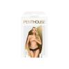 Трусики-стрінги Penthouse Pure Instincts L/XL Black, мереживо, відкритий доступ, леопардовий декор