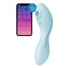 Вакуумный смарт-стимулятор с вибрацией Satisfyer Curvy Trinity 5 (Blue), управление со смартфона