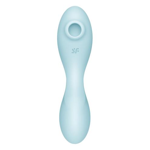 Вакуумный смарт-стимулятор с вибрацией Satisfyer Curvy Trinity 5 (Blue), управление со смартфона