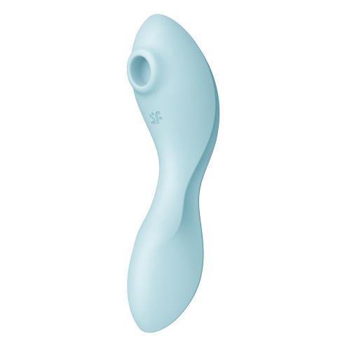 Вакуумный смарт-стимулятор с вибрацией Satisfyer Curvy Trinity 5 (Blue), управление со смартфона