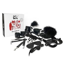 Набор Art of Sex - Maxi BDSM Set Leather, 13 предметов, натуральная кожа, Черный