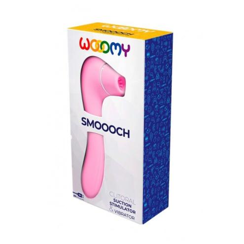 Вакуумный стимулятор с вибрацией Wooomy Smoooch Pink Clitoral Suction & Vibration