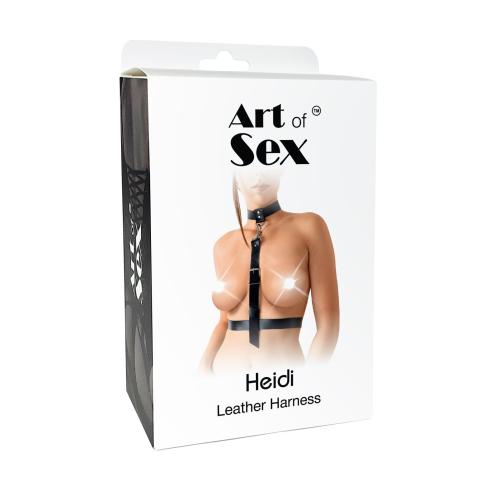 Сексуальная портупея из натуральной кожи Art of Sex - Heidi, размер XS-2XL, цвет красный