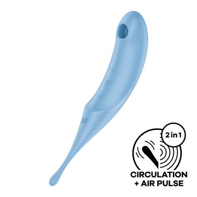 Вібратор для клітора із вакуумною стимуляцією Satisfyer Twirling Pro Blue