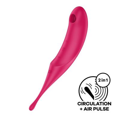 Вібратор для клітора із вакуумною стимуляцією Satisfyer Twirling Pro Red