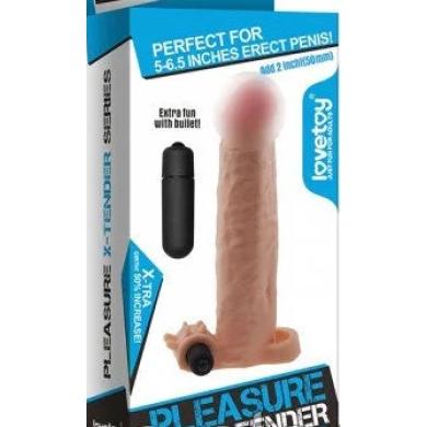 Подовжуюча насадка на пеніс Pleasure Extender Sleeve Vibro Flesh