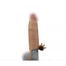 Подовжуюча насадка на пеніс Pleasure Extender Sleeve Vibro Flesh - 4