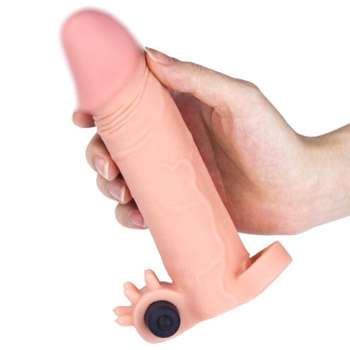 Удлиняющая насадка на пенис Pleasure Extender Sleeve Vibro Flesh