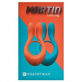 Вібратор для пар KisToy Martin Orange з кріпленням на член - 1