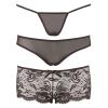 Набор трусиков - Cotelli Collection 2310503 Panty Set, black - S