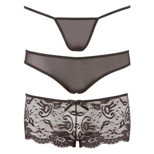 Набор трусиков - Cotelli Collection 2310503 Panty Set, black - S