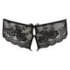 Женские стринги - Cotelli Collection 2310813 Crotchless Lace Slip, black - L