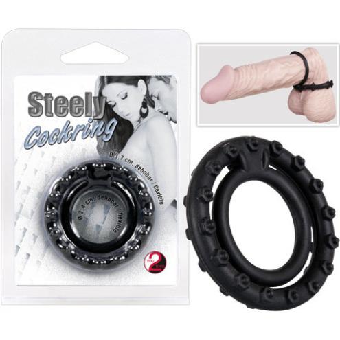 Двойное эрекционное кольцо Steely Cockring black