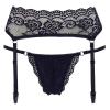 Стринги с поясом для чулков Cotelli Collection String & Suspender Belt black, M