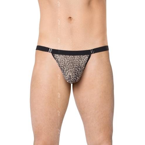 Мужские стринги - Mens Thong 4528, grey panther, One Size