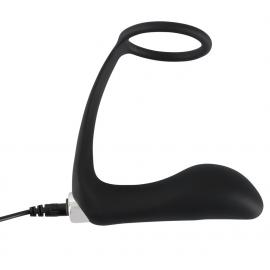Масажер простати з ерекційним кільцем - Black Velvets Vibrating Ring & Plug - 3