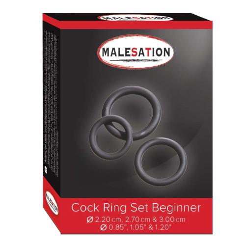 Эрекционные кольца  - MALESATION Cock Ring Set Beginner (2,2 см, 2,7 см, 3 см)