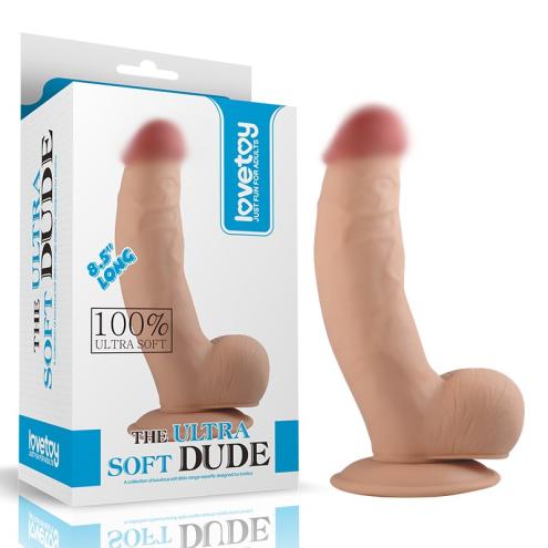 Фаллоимитатор с мошонкой The Ultra Soft Dude Flesh 8.5