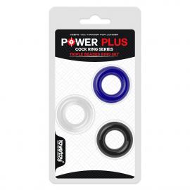 Эрекционные кольца Power Plus Triple Donut Ring Set - 1