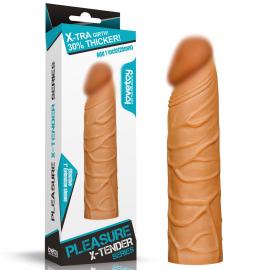 Насадка на член - Pleasure X-Tender Penis Sleeve Brown Add 1  - 1