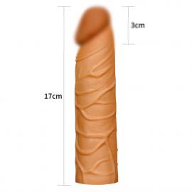 Насадка на член - Pleasure X-Tender Penis Sleeve Brown Add 1  - 2