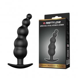 Анальный стимулятор - Pretty Love Anal Butt Plug Beaded Black - 2