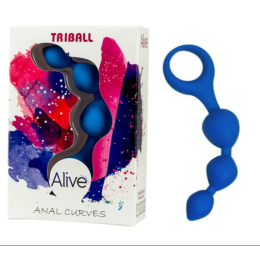 Анальные шарики Alive Triball Blue