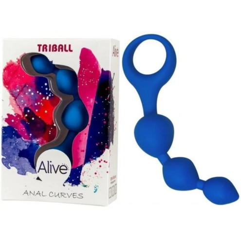 Анальные шарики Alive Triball Blue